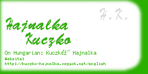 hajnalka kuczko business card